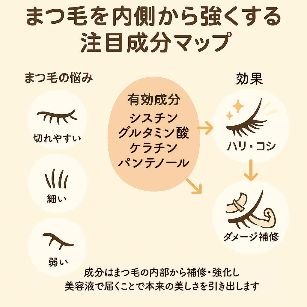 ハリ・コシアップにつながる！まつ毛を強くする成分のはたらき